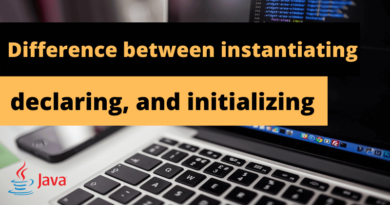 Difference between instantiating, declaring, and initializing