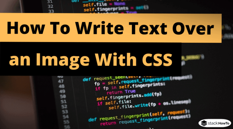 how to write a text over an image in html