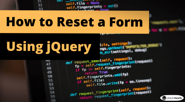 How To Reset Html Form Using Jquery