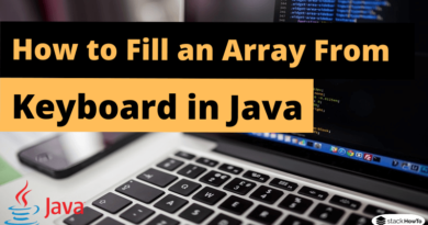 How to Fill an Array From Keyboard in Java