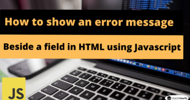 How to show an error message beside a field in HTML using Javascript