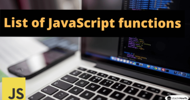List of JavaScript functions