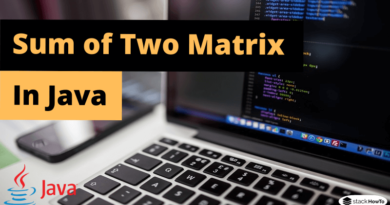Sum of Two Matrix in Java