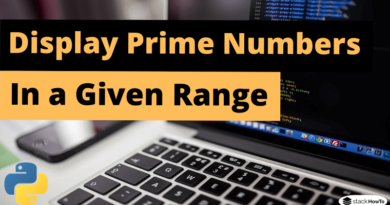 Python Program to Display Prime Numbers in a Given Range