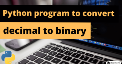 Python program to convert decimal to binary