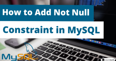 How to Add Not Null Constraint in MySQL using Alter Command