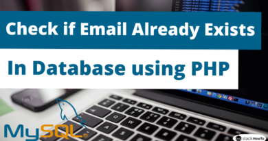 How to Check if Email Already Exists in Database using PHP
