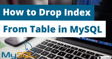 How to Drop Index From Table in MySQL
