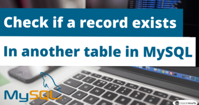 How to check if a record exists in another table in MySQL