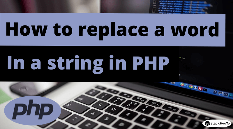 How to replace a word in a string in PHP