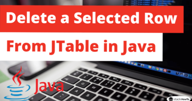 How to Delete a Selected Row from JTable in Java