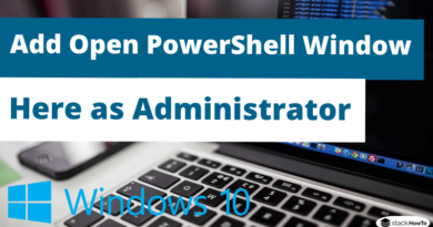 Add Open PowerShell Window Here as Administrator in Windows 10