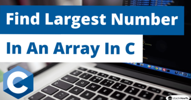 C Program To Find Largest Number In An Array