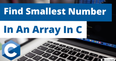 C Program To Find Smallest Number In An Array
