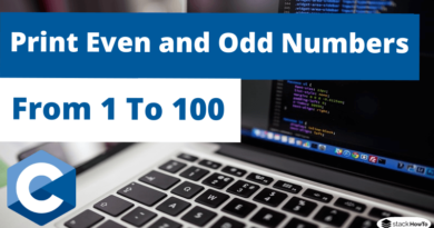 C Program To Print Even and Odd Numbers From 1 To 100