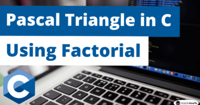Pascal Triangle in C Using Factorial