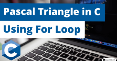 Pascal Triangle in C Using For Loop