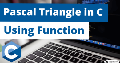 Pascal Triangle in C Using Function