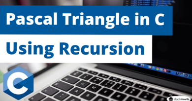 Pascal Triangle in C Using Recursion