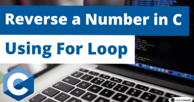 Reverse a Number in C using For Loop