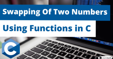 Swapping Of Two Numbers In C Using Functions