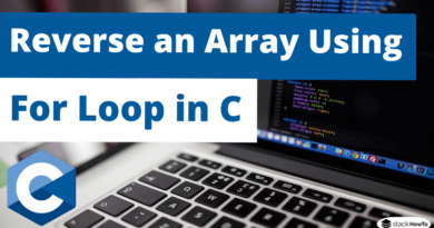 Write a C Program To Reverse an Array Using For Loop