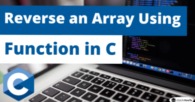 Write a C Program To Reverse an Array Using Function