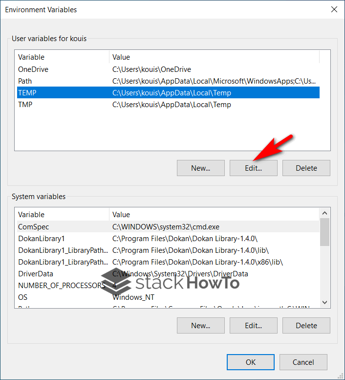 How to Change Temp Folder Location in Windows 10 StackHowTo