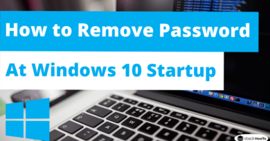 How to Remove Password at Windows 10 Startup