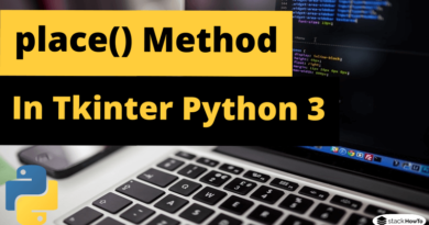 place() Method in Tkinter Python 3