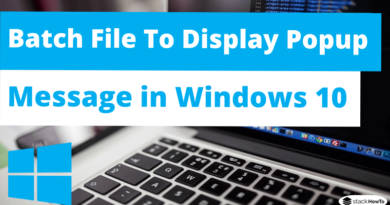 Batch File To Display Popup Message in Windows 10